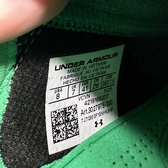 Under Armour Blur Smoke 2.0 MC Suede Mens Size 8 Football Cleats Green NEW - Picture 8 of 8